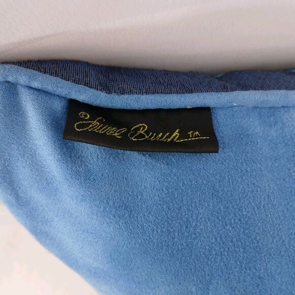 Laurel Burch Blue Indigo Cats Tapestry Throw Pillow Metallic Gold Accents 17" - Picture 10 of 13